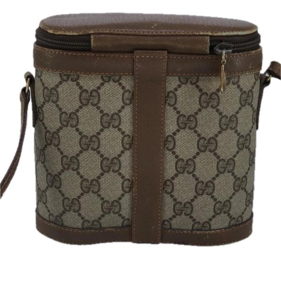 GUCCI GG Supreme Web Sherry Line Shoulder Bag PVC Beige Red - Picture 2 of 15